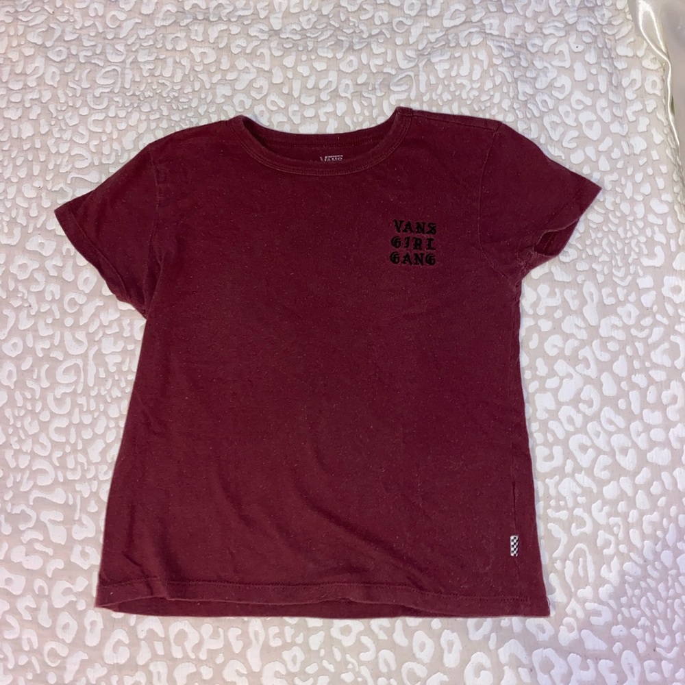 Burgundy “VANS GIRL GANG” Womens Tee shirt